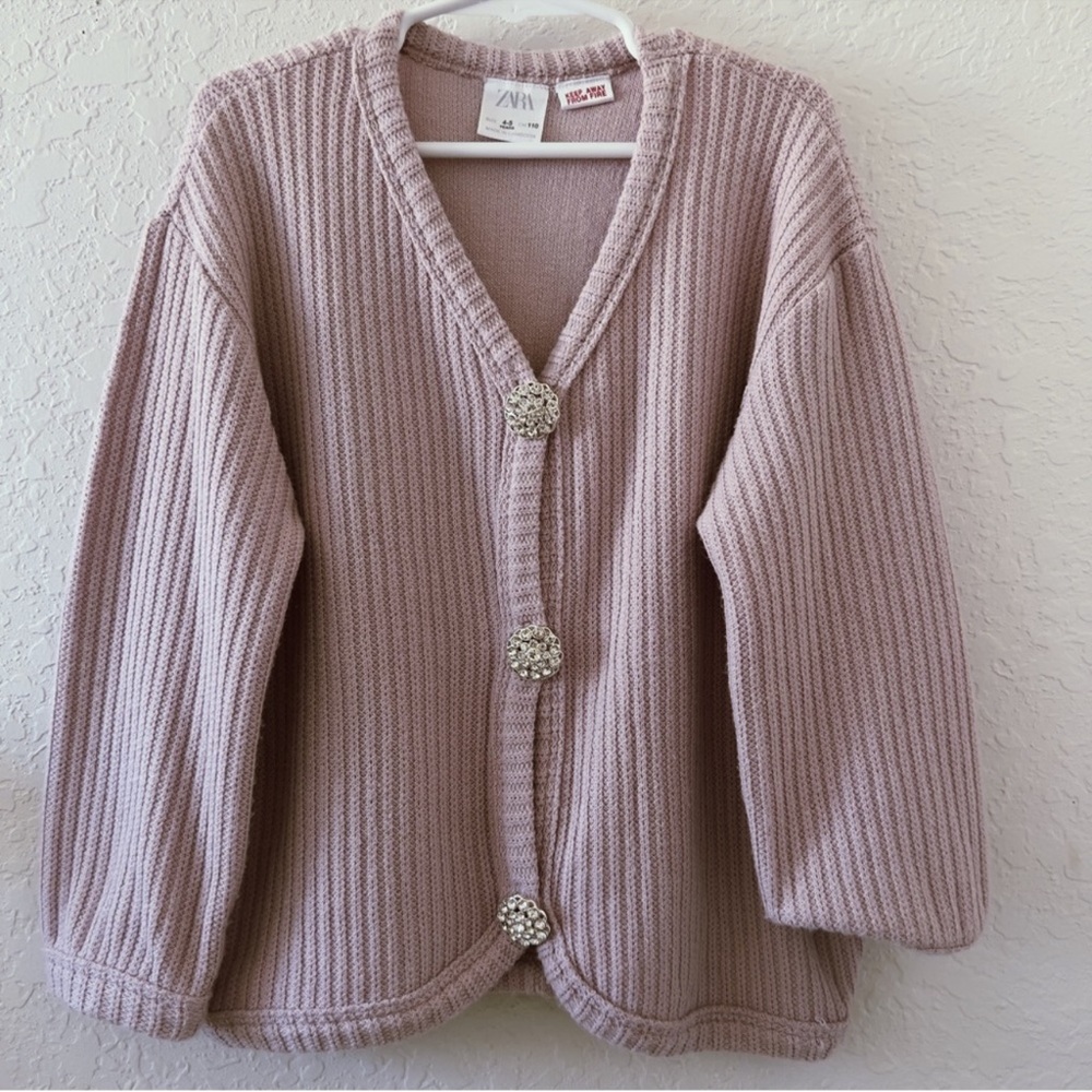 Girls Zara sweater/cardigan with rhinestone buttons